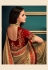 Beige satin embroidered party wear saree  10614